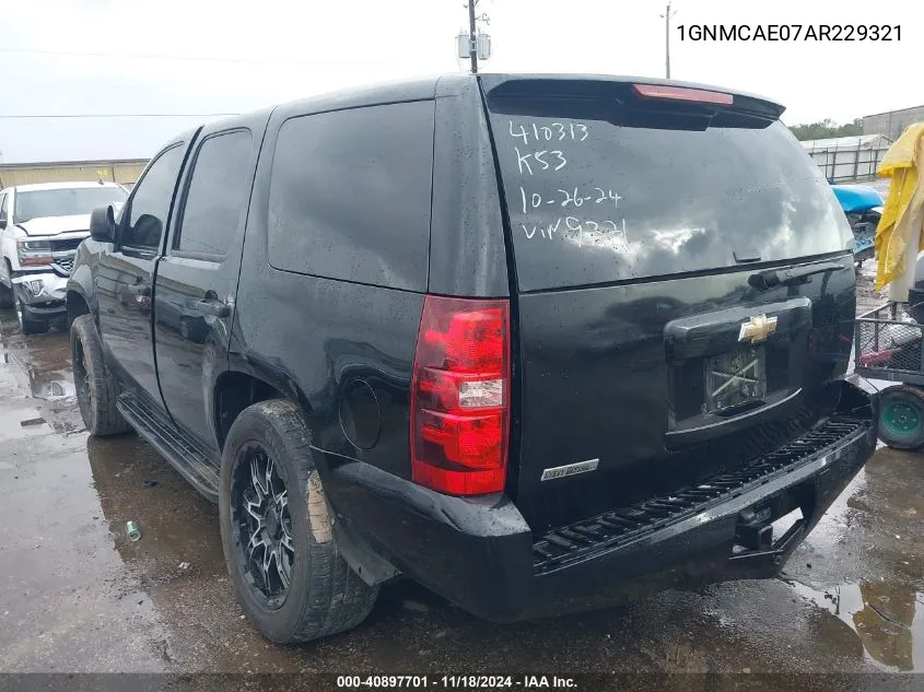 2010 Chevrolet Tahoe Ls VIN: 1GNMCAE07AR229321 Lot: 40897701