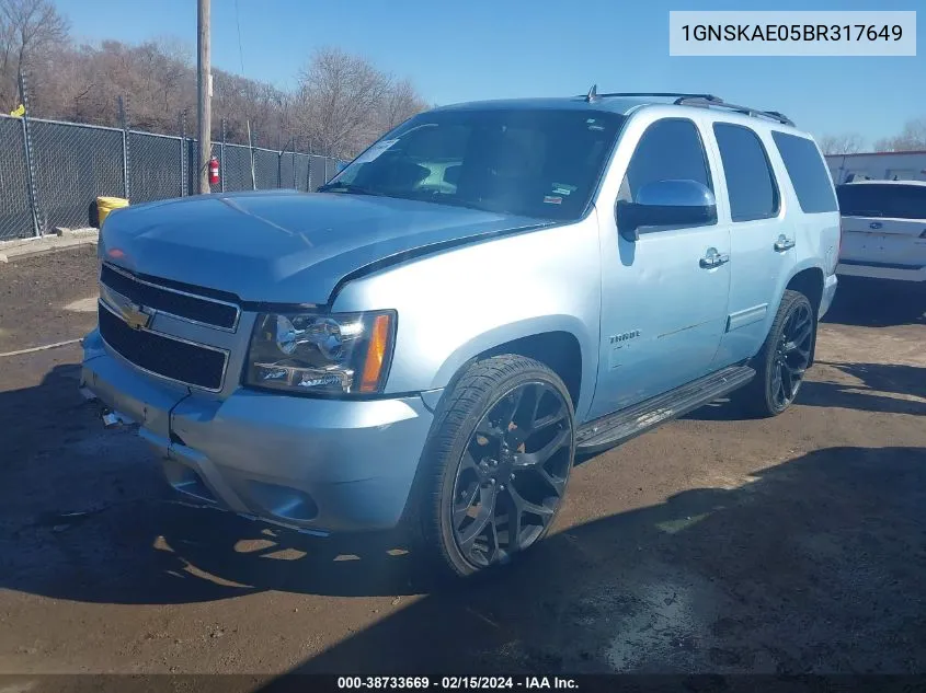 2011 Chevrolet Tahoe Ls VIN: 1GNSKAE05BR317649 Lot: 38733669