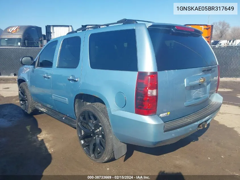 2011 Chevrolet Tahoe Ls VIN: 1GNSKAE05BR317649 Lot: 38733669