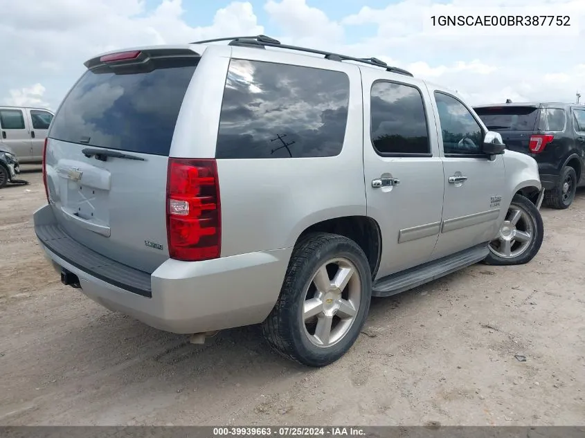 2011 Chevrolet Tahoe Ls VIN: 1GNSCAE00BR387752 Lot: 39939663