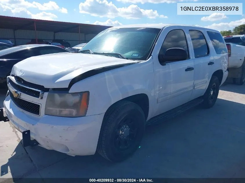 2011 Chevrolet Tahoe Commercial Fleet VIN: 1GNLC2E0XBR358978 Lot: 40209932