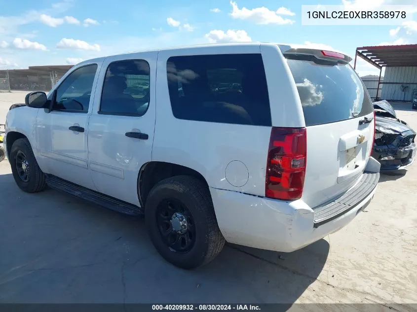 2011 Chevrolet Tahoe Commercial Fleet VIN: 1GNLC2E0XBR358978 Lot: 40209932