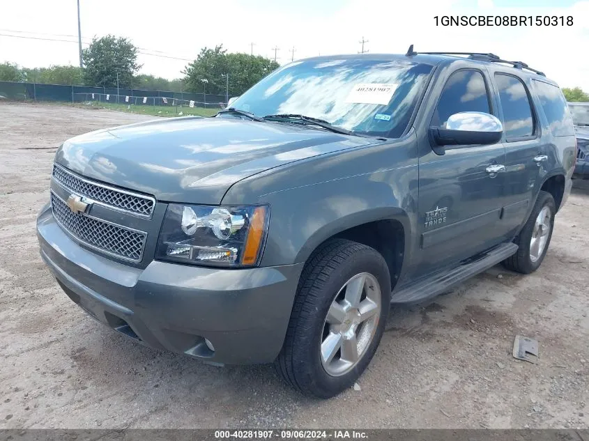 2011 Chevrolet Tahoe Lt VIN: 1GNSCBE08BR150318 Lot: 40281907