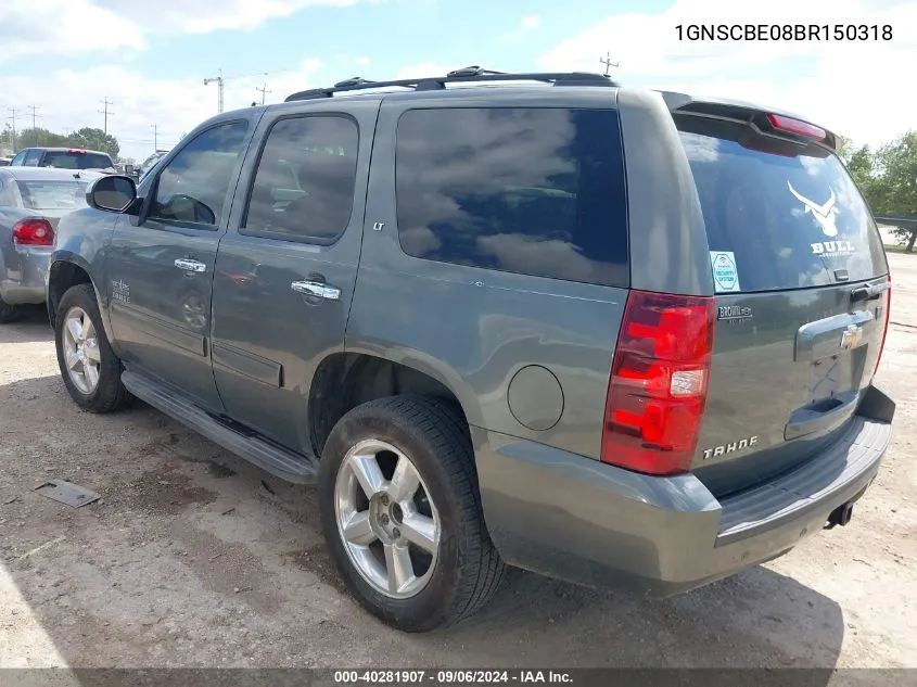 2011 Chevrolet Tahoe Lt VIN: 1GNSCBE08BR150318 Lot: 40281907