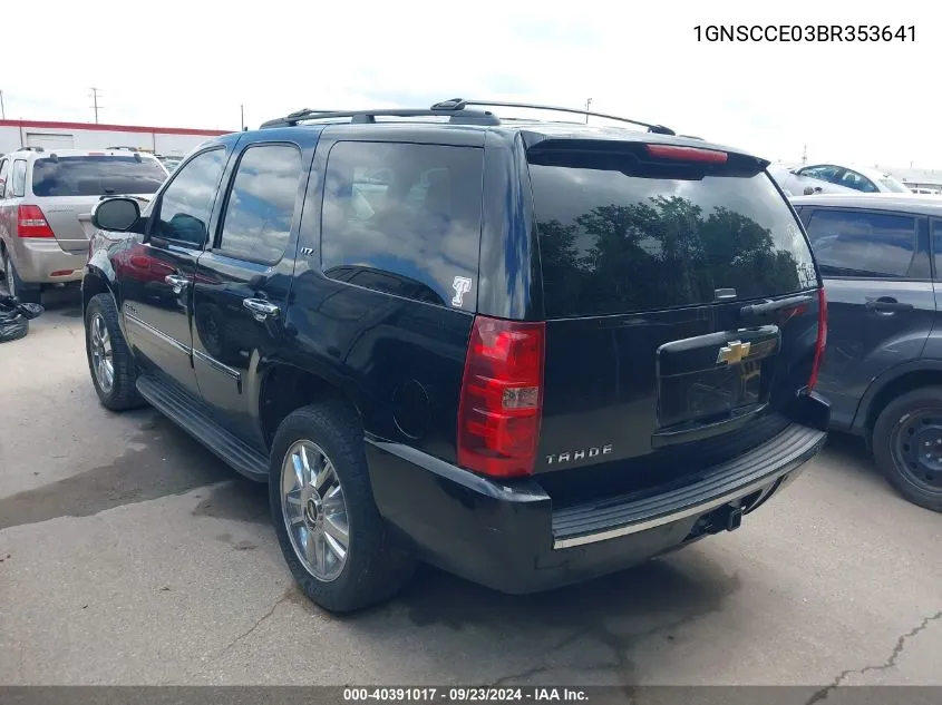 2011 Chevrolet Tahoe Ltz VIN: 1GNSCCE03BR353641 Lot: 40391017