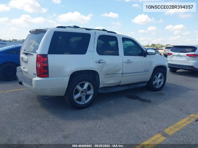 2011 Chevrolet Tahoe Ltz VIN: 1GNSCCE02BR394357 Lot: 40400862