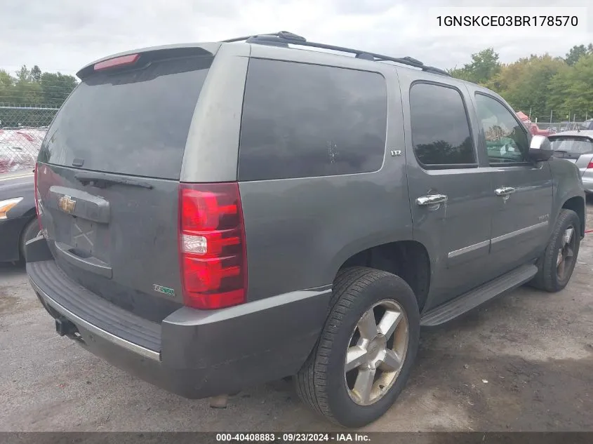 2011 Chevrolet Tahoe Ltz VIN: 1GNSKCE03BR178570 Lot: 40408883