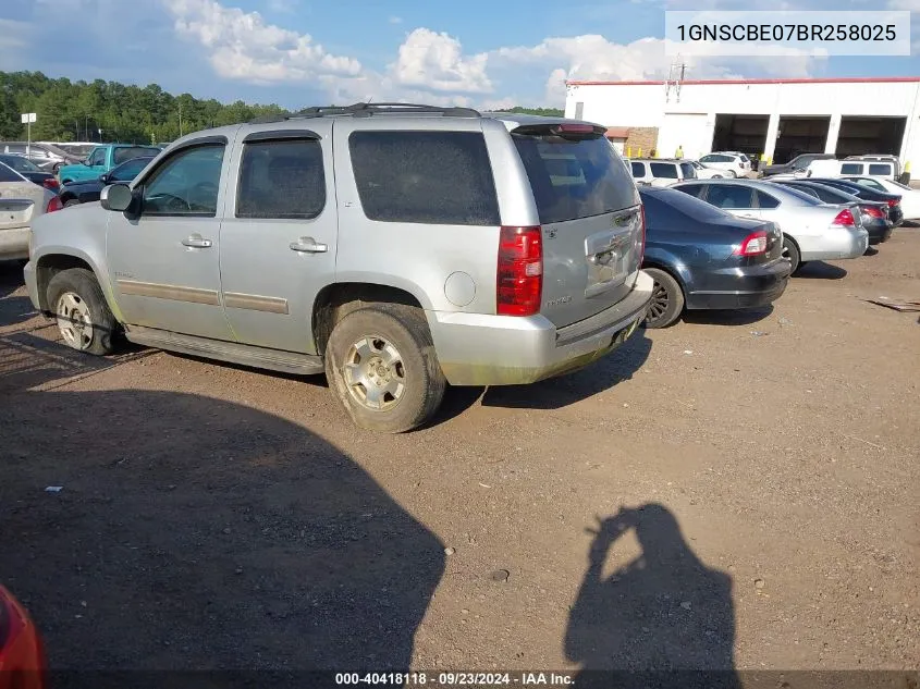 2011 Chevrolet Tahoe C1500 Lt VIN: 1GNSCBE07BR258025 Lot: 40418118