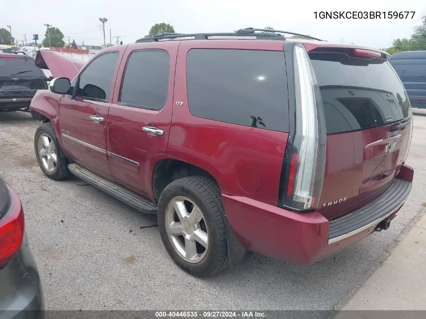 2011 Chevrolet Tahoe Ltz VIN: 1GNSKCE03BR159677 Lot: 40446535