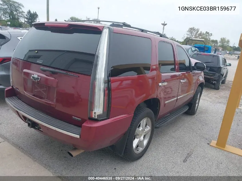 2011 Chevrolet Tahoe Ltz VIN: 1GNSKCE03BR159677 Lot: 40446535