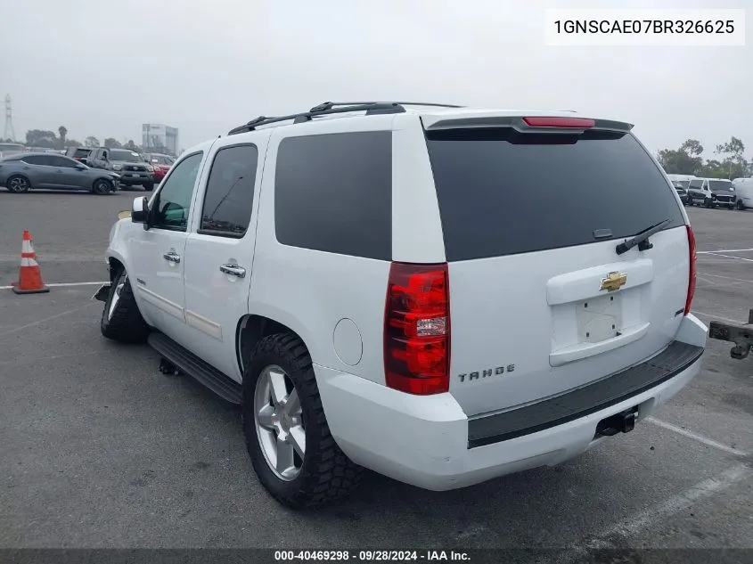 2011 Chevrolet Tahoe C1500 Ls VIN: 1GNSCAE07BR326625 Lot: 40469298