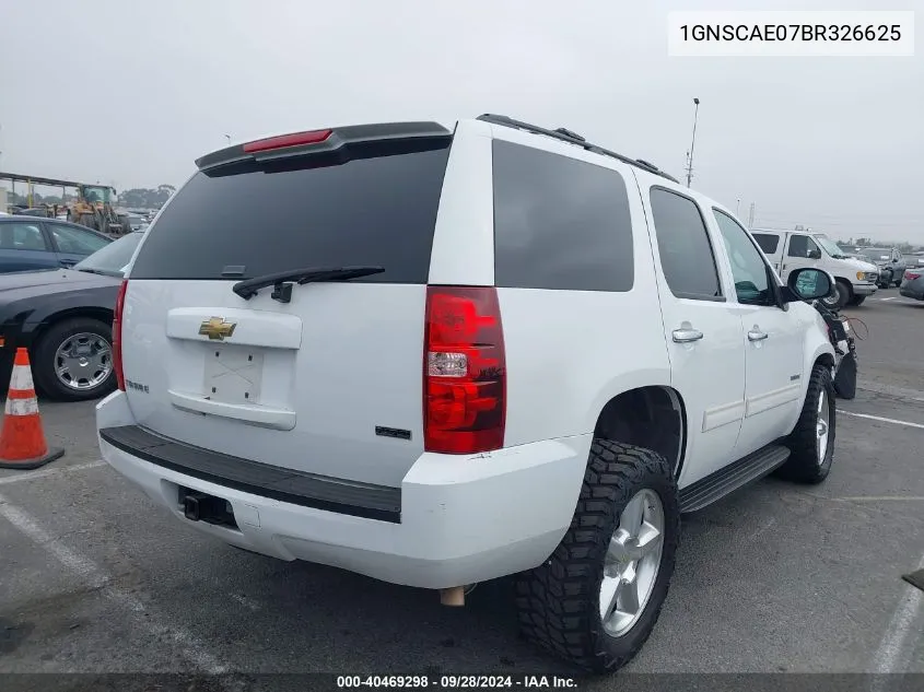 2011 Chevrolet Tahoe C1500 Ls VIN: 1GNSCAE07BR326625 Lot: 40469298