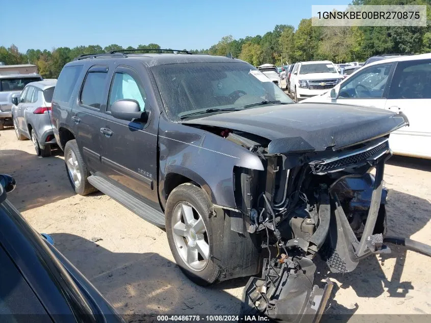 2011 Chevrolet Tahoe K1500 Lt VIN: 1GNSKBE00BR270875 Lot: 40486778