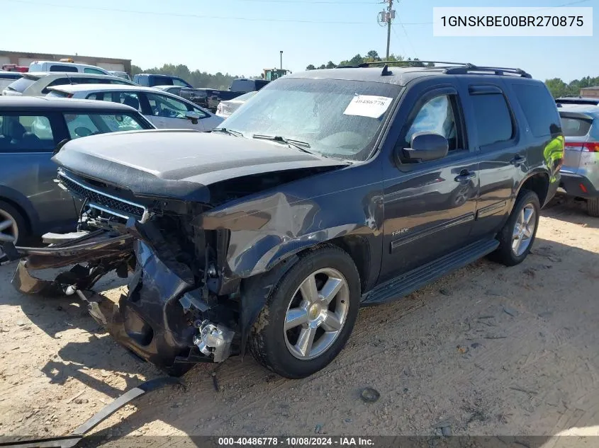 2011 Chevrolet Tahoe K1500 Lt VIN: 1GNSKBE00BR270875 Lot: 40486778