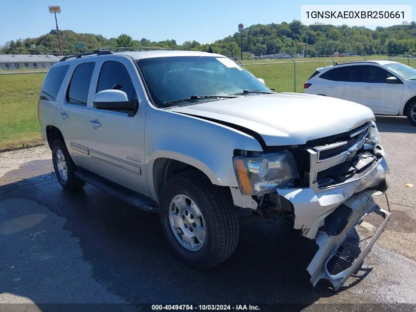 2011 Chevrolet Tahoe Ls VIN: 1GNSKAE0XBR250661 Lot: 40494754