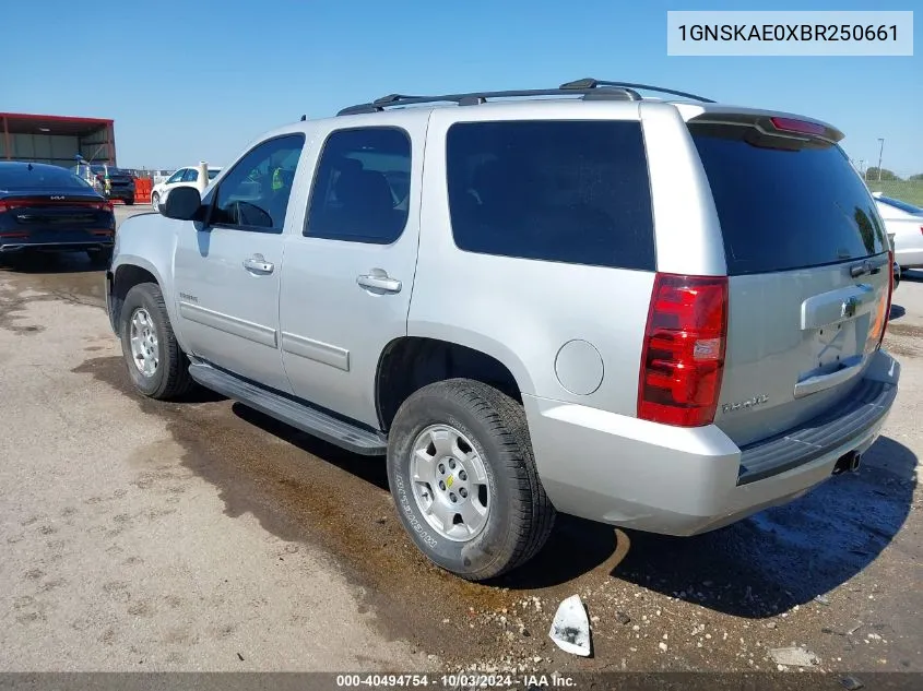 2011 Chevrolet Tahoe Ls VIN: 1GNSKAE0XBR250661 Lot: 40494754