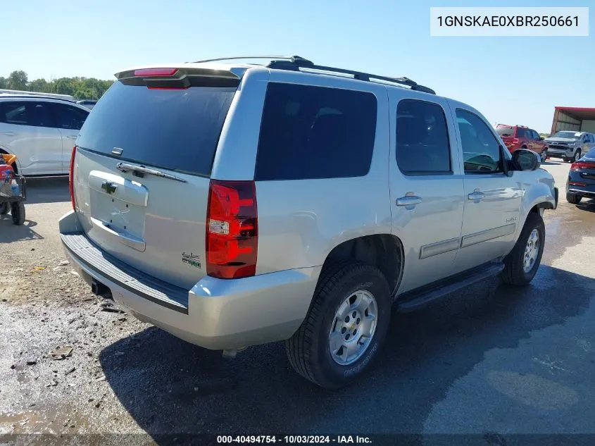 2011 Chevrolet Tahoe Ls VIN: 1GNSKAE0XBR250661 Lot: 40494754