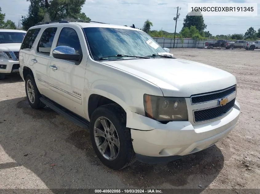 2011 Chevrolet Tahoe Ltz VIN: 1GNSCCE0XBR191345 Lot: 40502055