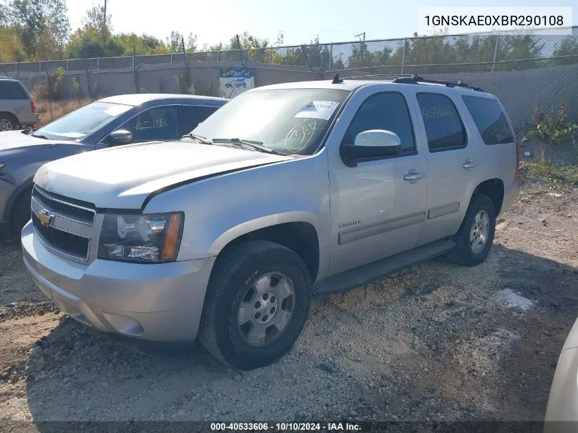 1GNSKAE0XBR290108 2011 Chevrolet Tahoe Ls