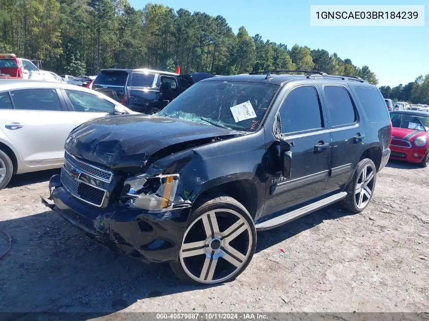 2011 Chevrolet Tahoe Ls VIN: 1GNSCAE03BR184239 Lot: 40579887