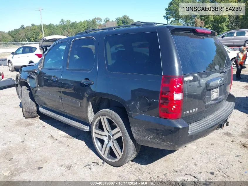 2011 Chevrolet Tahoe Ls VIN: 1GNSCAE03BR184239 Lot: 40579887