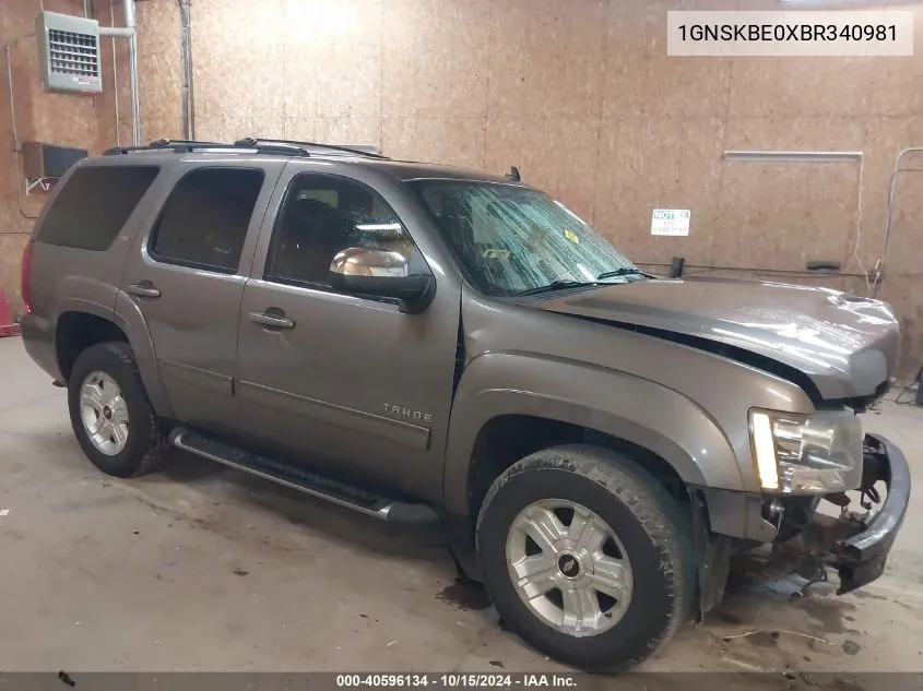 2011 Chevrolet Tahoe Lt VIN: 1GNSKBE0XBR340981 Lot: 40596134