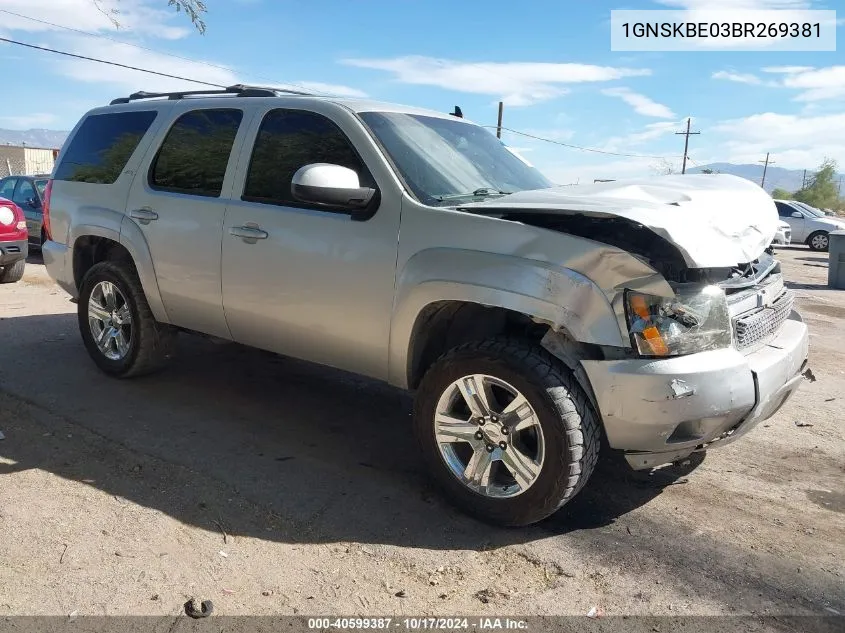 2011 Chevrolet Tahoe Lt VIN: 1GNSKBE03BR269381 Lot: 40599387