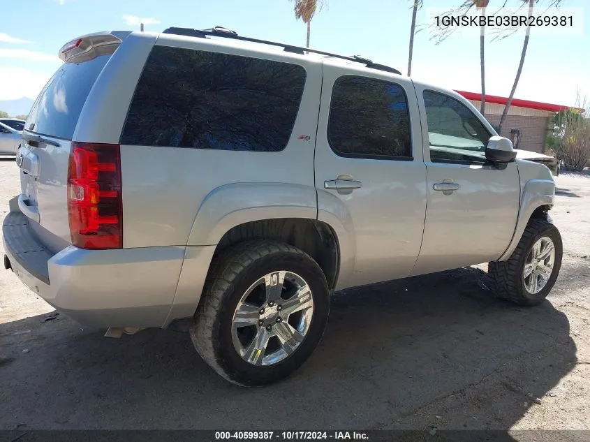 2011 Chevrolet Tahoe Lt VIN: 1GNSKBE03BR269381 Lot: 40599387