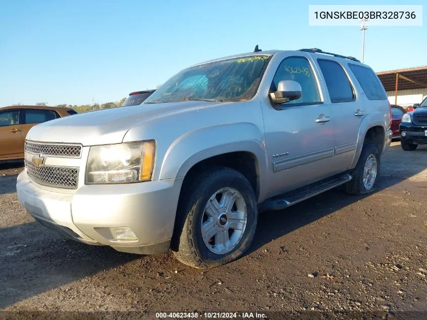 2011 Chevrolet Tahoe Lt VIN: 1GNSKBE03BR328736 Lot: 40623438