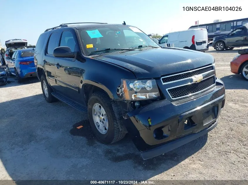 2011 Chevrolet Tahoe Ls VIN: 1GNSCAE04BR104026 Lot: 40671117