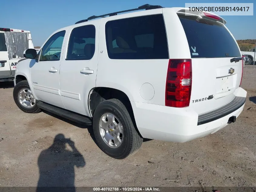 2011 Chevrolet Tahoe Lt VIN: 1GNSCBE05BR149417 Lot: 40702788