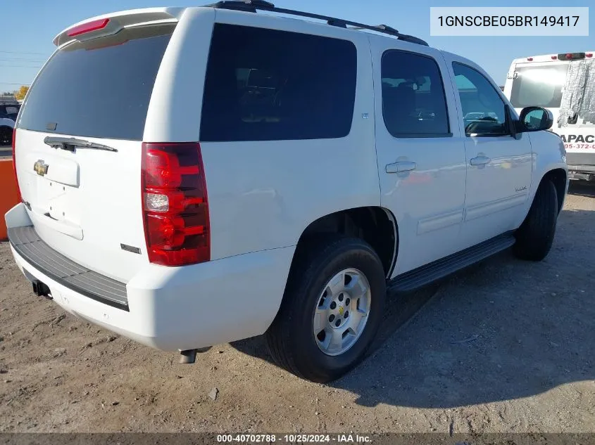 2011 Chevrolet Tahoe Lt VIN: 1GNSCBE05BR149417 Lot: 40702788