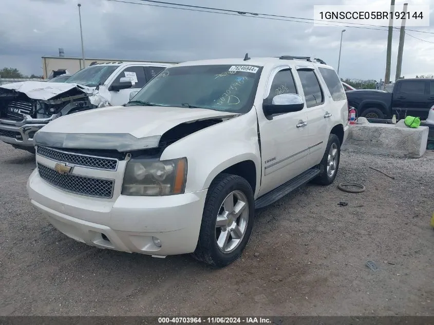 2011 Chevrolet Tahoe Ltz VIN: 1GNSCCE05BR192144 Lot: 40703964