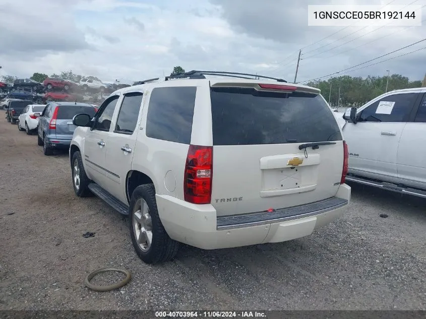 2011 Chevrolet Tahoe Ltz VIN: 1GNSCCE05BR192144 Lot: 40703964