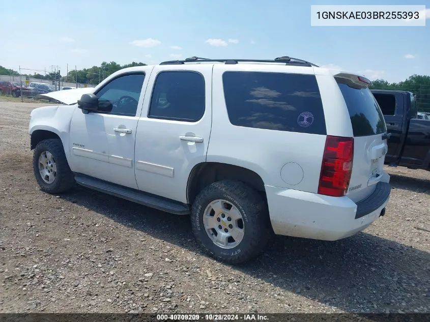 2011 Chevrolet Tahoe Ls VIN: 1GNSKAE03BR255393 Lot: 40709209