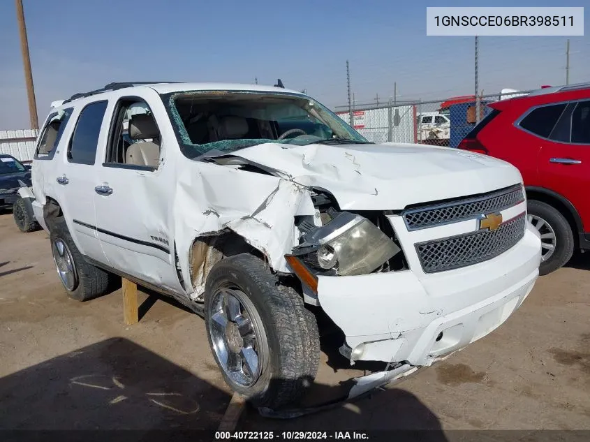 2011 Chevrolet Tahoe Ltz VIN: 1GNSCCE06BR398511 Lot: 40722125