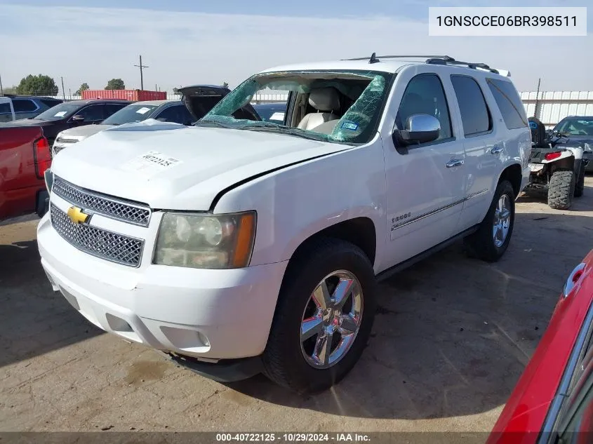 2011 Chevrolet Tahoe Ltz VIN: 1GNSCCE06BR398511 Lot: 40722125