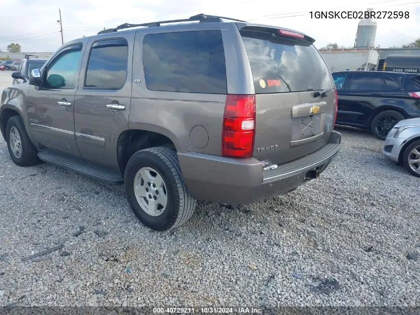 2011 Chevrolet Tahoe Ltz VIN: 1GNSKCE02BR272598 Lot: 40729211