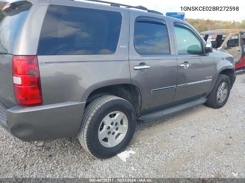 2011 Chevrolet Tahoe Ltz VIN: 1GNSKCE02BR272598 Lot: 40729211