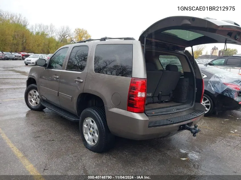 2011 Chevrolet Tahoe Ls VIN: 1GNSCAE01BR212975 Lot: 40748790