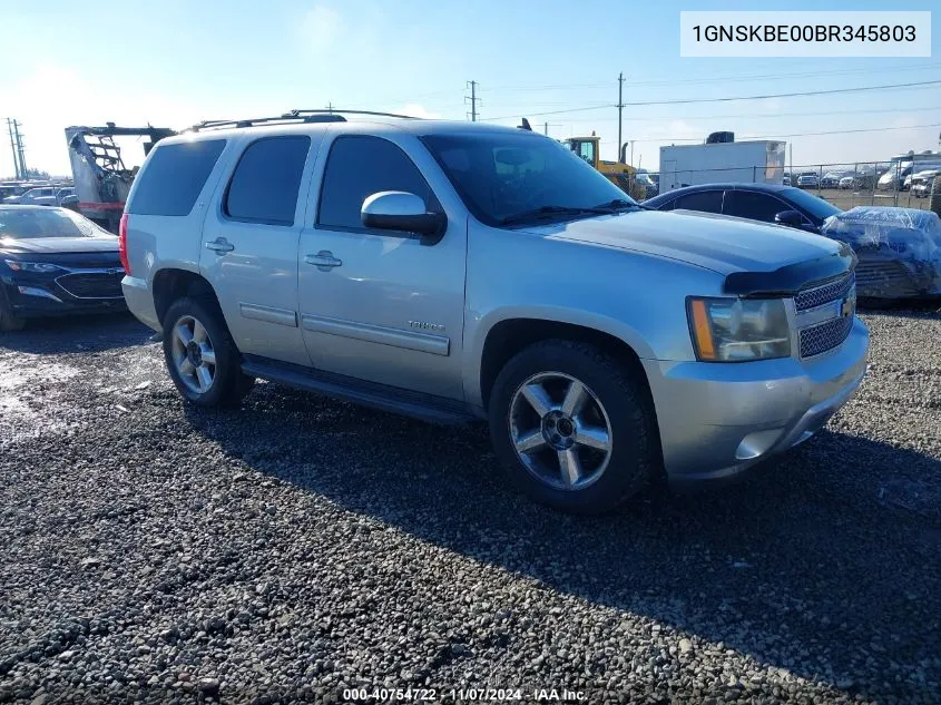 2011 Chevrolet Tahoe Lt VIN: 1GNSKBE00BR345803 Lot: 40754722