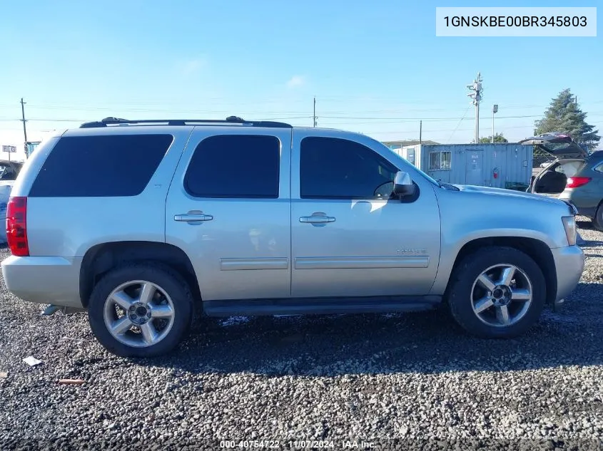 2011 Chevrolet Tahoe Lt VIN: 1GNSKBE00BR345803 Lot: 40754722