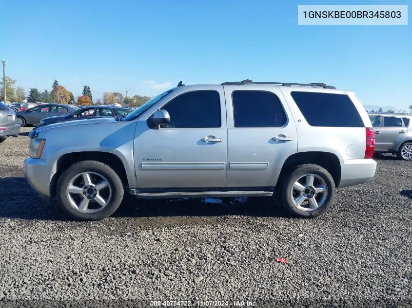 2011 Chevrolet Tahoe Lt VIN: 1GNSKBE00BR345803 Lot: 40754722