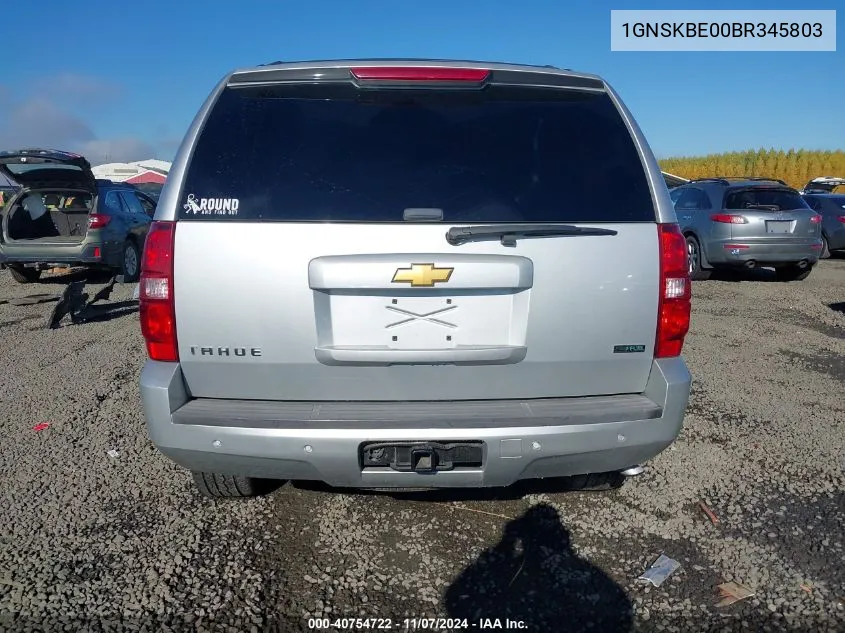 2011 Chevrolet Tahoe Lt VIN: 1GNSKBE00BR345803 Lot: 40754722