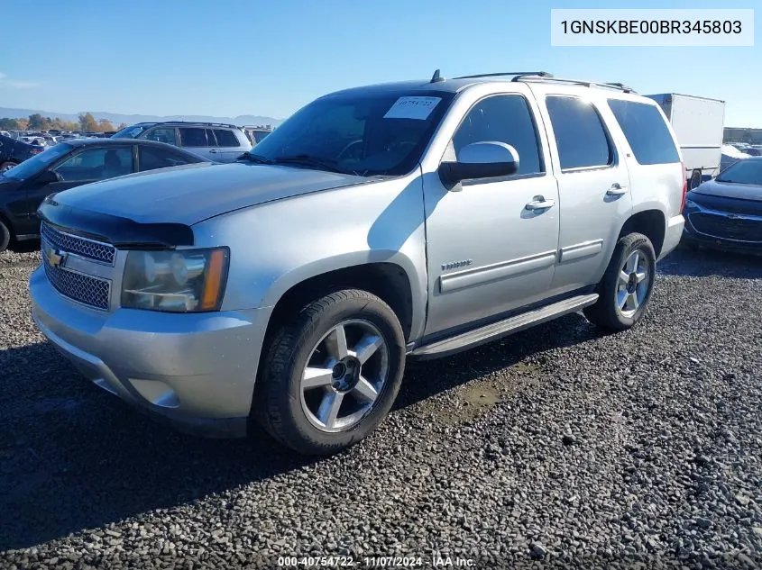 2011 Chevrolet Tahoe Lt VIN: 1GNSKBE00BR345803 Lot: 40754722