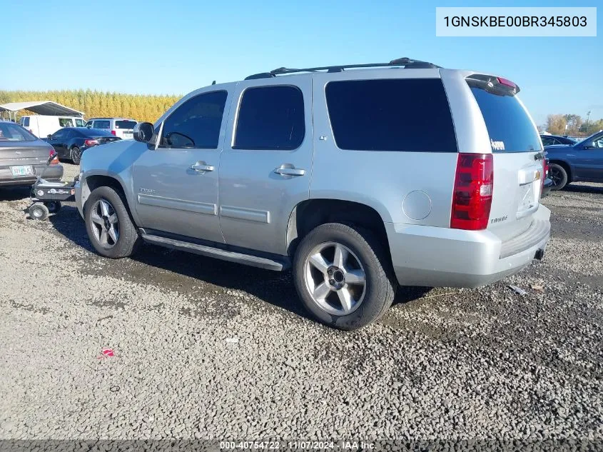 2011 Chevrolet Tahoe Lt VIN: 1GNSKBE00BR345803 Lot: 40754722