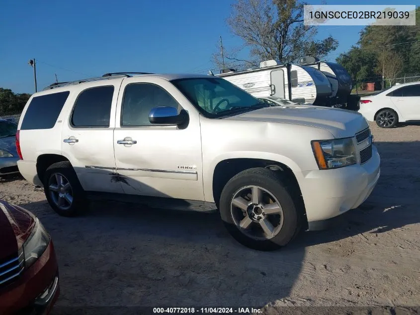 2011 Chevrolet Tahoe Ltz VIN: 1GNSCCE02BR219039 Lot: 40772018