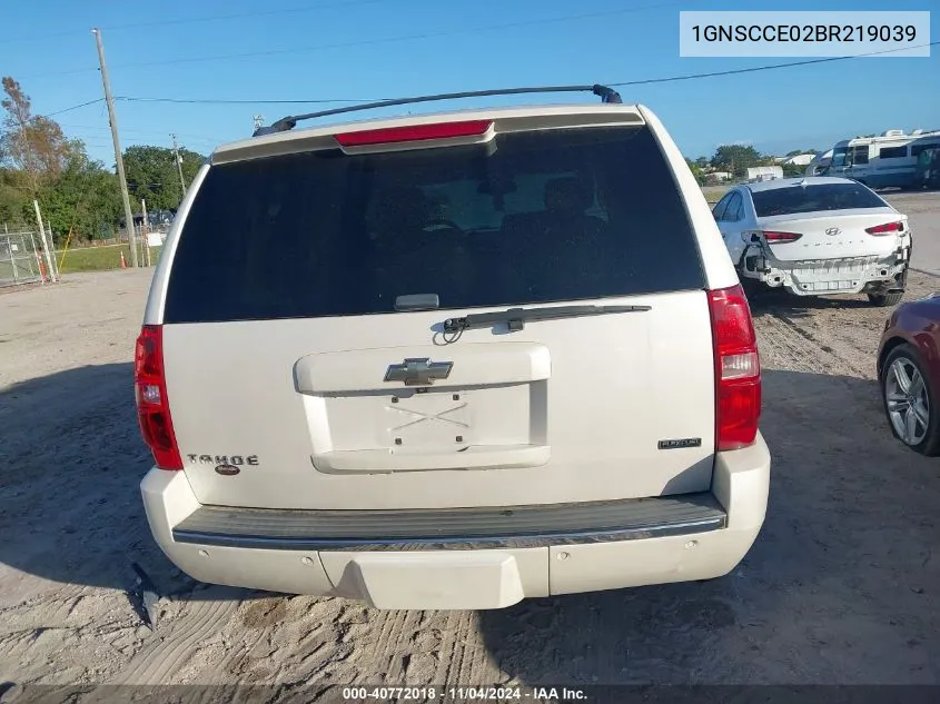 2011 Chevrolet Tahoe Ltz VIN: 1GNSCCE02BR219039 Lot: 40772018