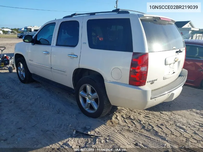 2011 Chevrolet Tahoe Ltz VIN: 1GNSCCE02BR219039 Lot: 40772018