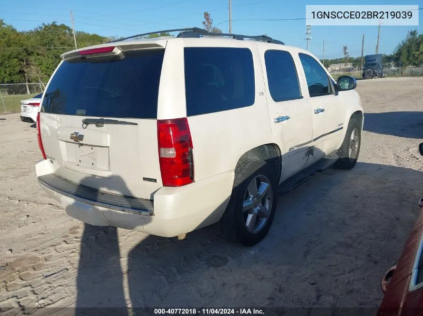 2011 Chevrolet Tahoe Ltz VIN: 1GNSCCE02BR219039 Lot: 40772018